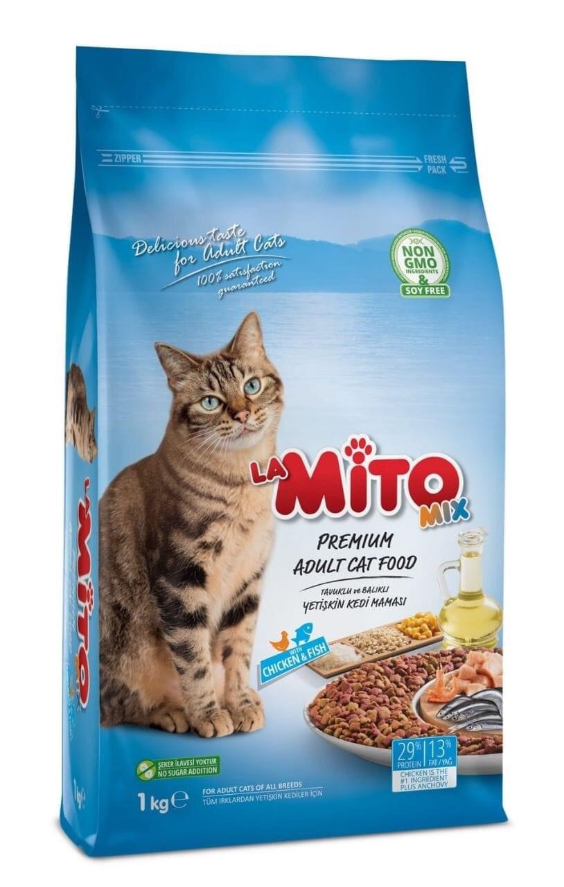 Mito Mix Adult Cat Food,Chicken and Fish 1 kg